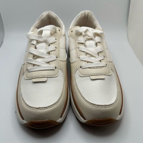 CUSHIONAIRE Women's lace up Sneaker +Comfort Foam 8 WHITE/TAN - Picture 2 of 7